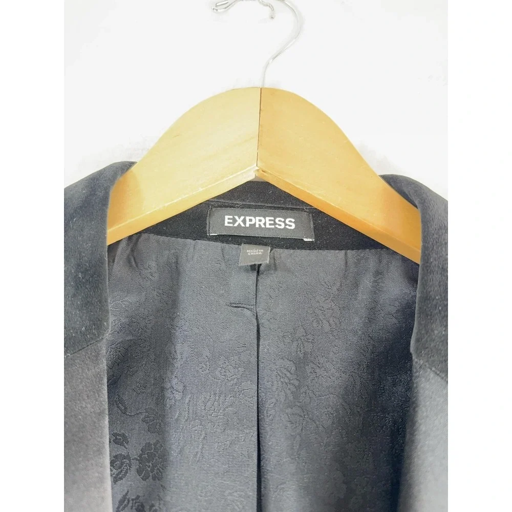 Express Blazer Mens‎ 40R Black Velvet Tuxedo Jacket Slim Fit Shawl Lapel Formal
